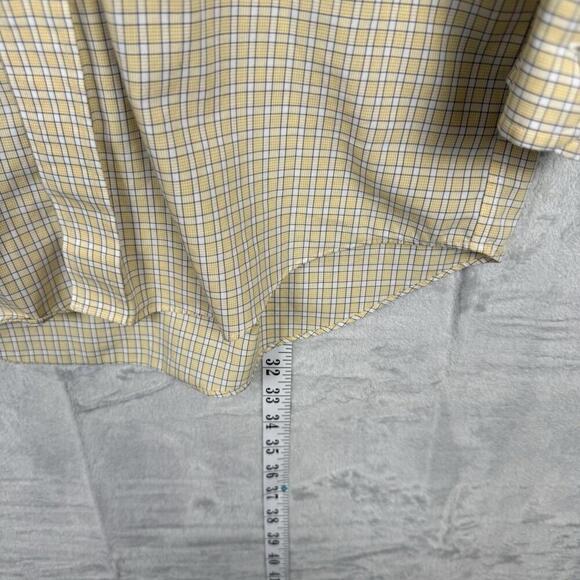 Brooks Brothers Non-Iron Dress Shirt Men’s S Yellow Check 100% Cotton Classic FT - Picture 4 of 9